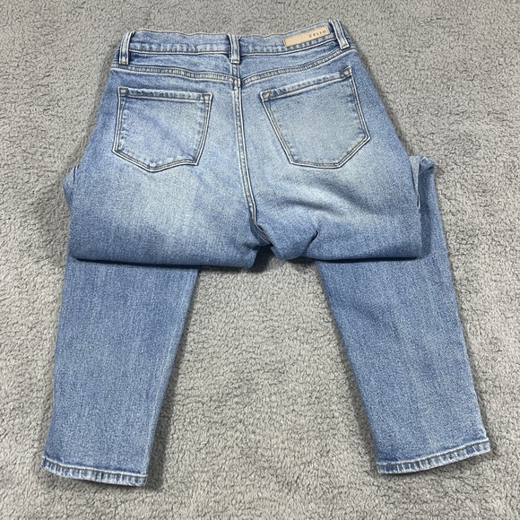 Cello Jeans Size 9 High Rise Straight Leg Light Wash Denim Waist Seam Detail - Picture 9 of 9